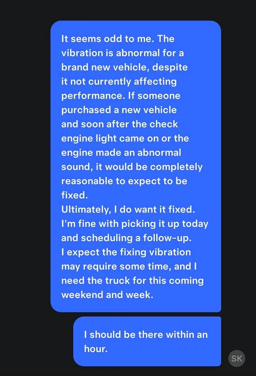 Tesla Cybertruck Slight Regen Vibrate at 42-46 MPH 1000007448