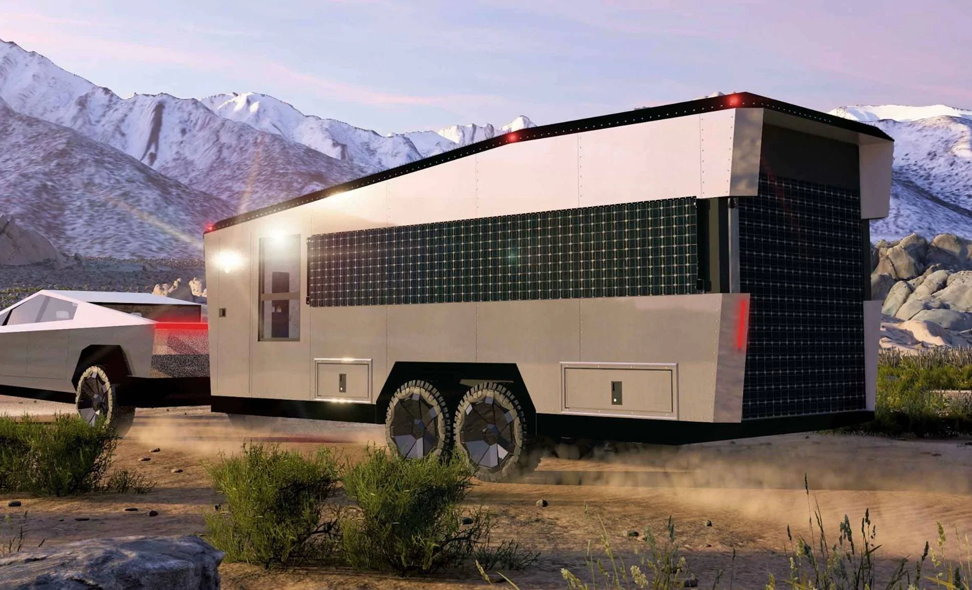 Tesla Cybertruck CyberTrailer by Living Vehicle -- specs and images released cybertrailer by living vehicle for tesla cybertruck 7
