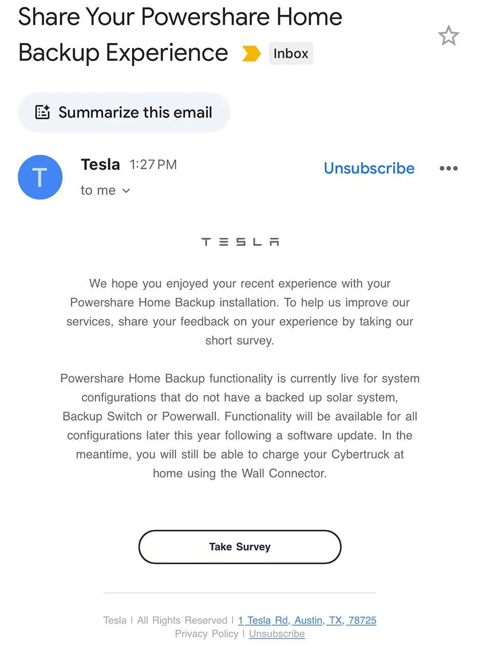 Tesla Cybertruck Powershare Complete: But missing option in CT IMG_6761