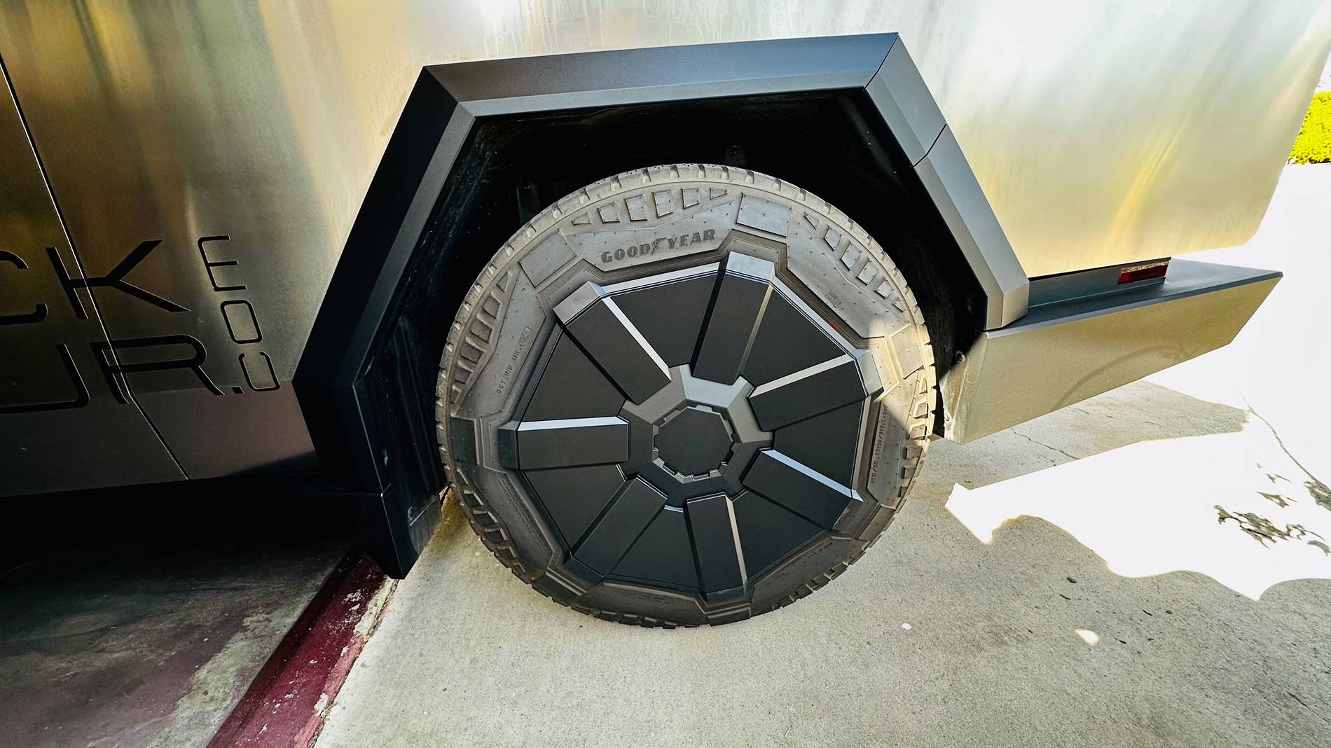 Tesla Cybertruck Cybertruck wheel covers now available in Tesla shop IMG_9871