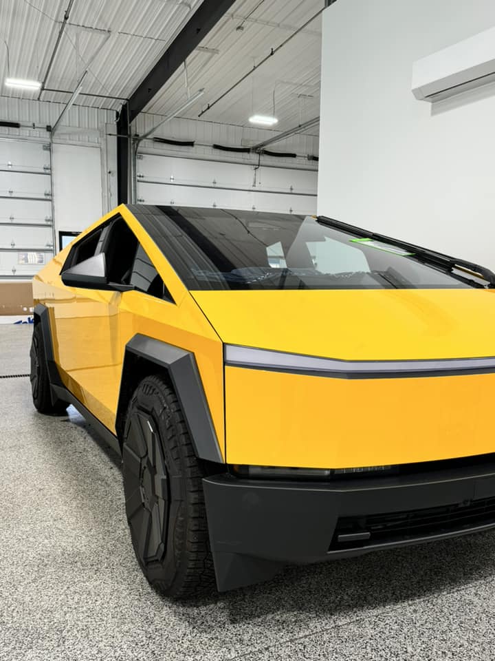 Tesla Cybertruck YELLOW Vinyl Wrap & PPF Cybertruck -- Photos & Videos Ultrafit PPF Tuscan Yellow wrap cybertruck 5