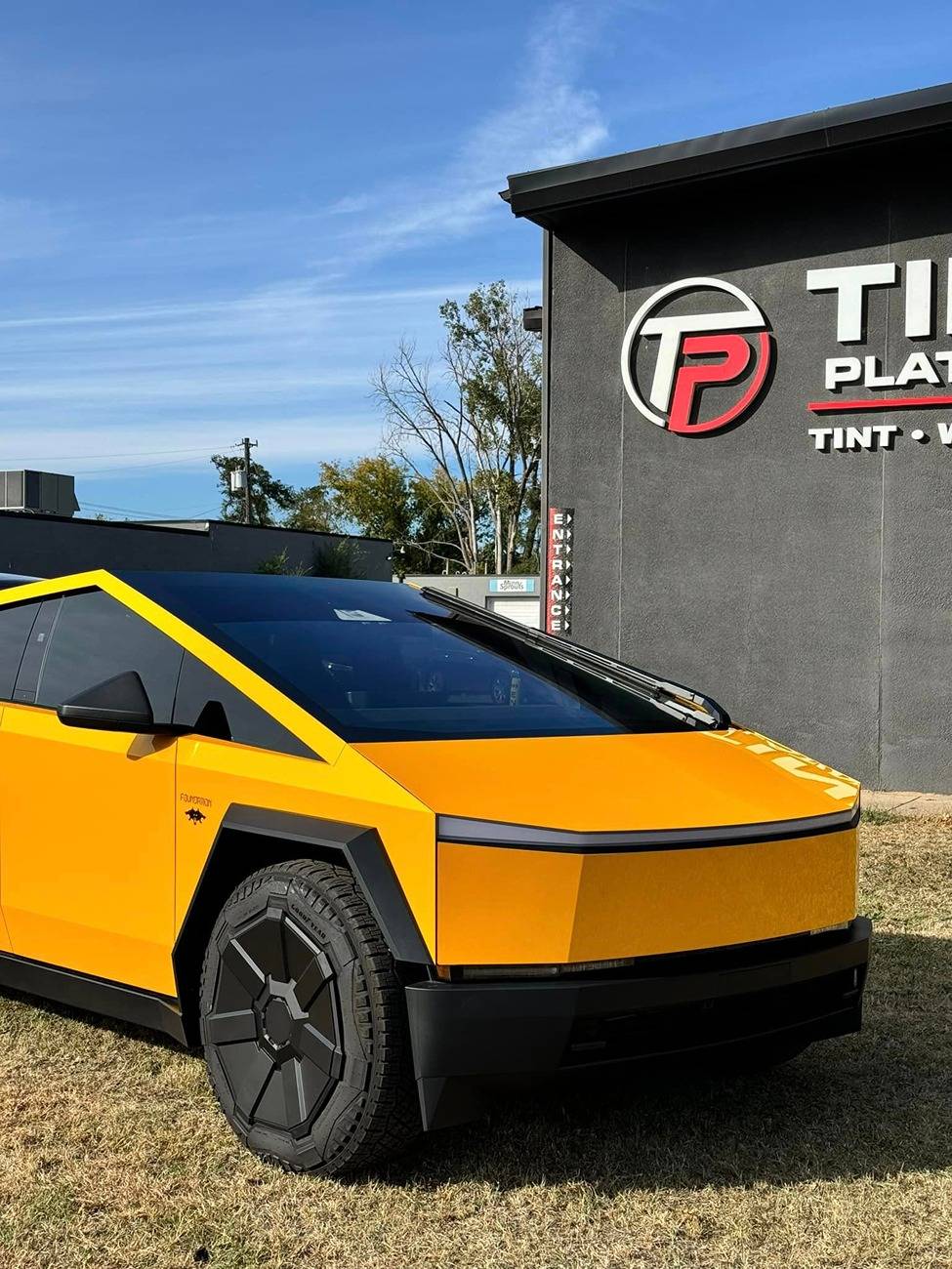 Tesla Cybertruck YELLOW Vinyl Wrap & PPF Cybertruck -- Photos & Videos Ultrafit PPF Tuscan Yellow wrap cybertruck 3