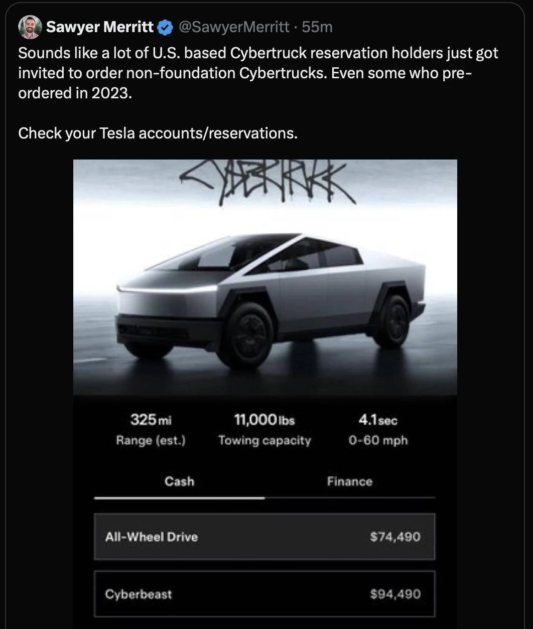 Tesla Cybertruck Real or spam email? Screenshot 2024-10-11 at 10.10.11 PM