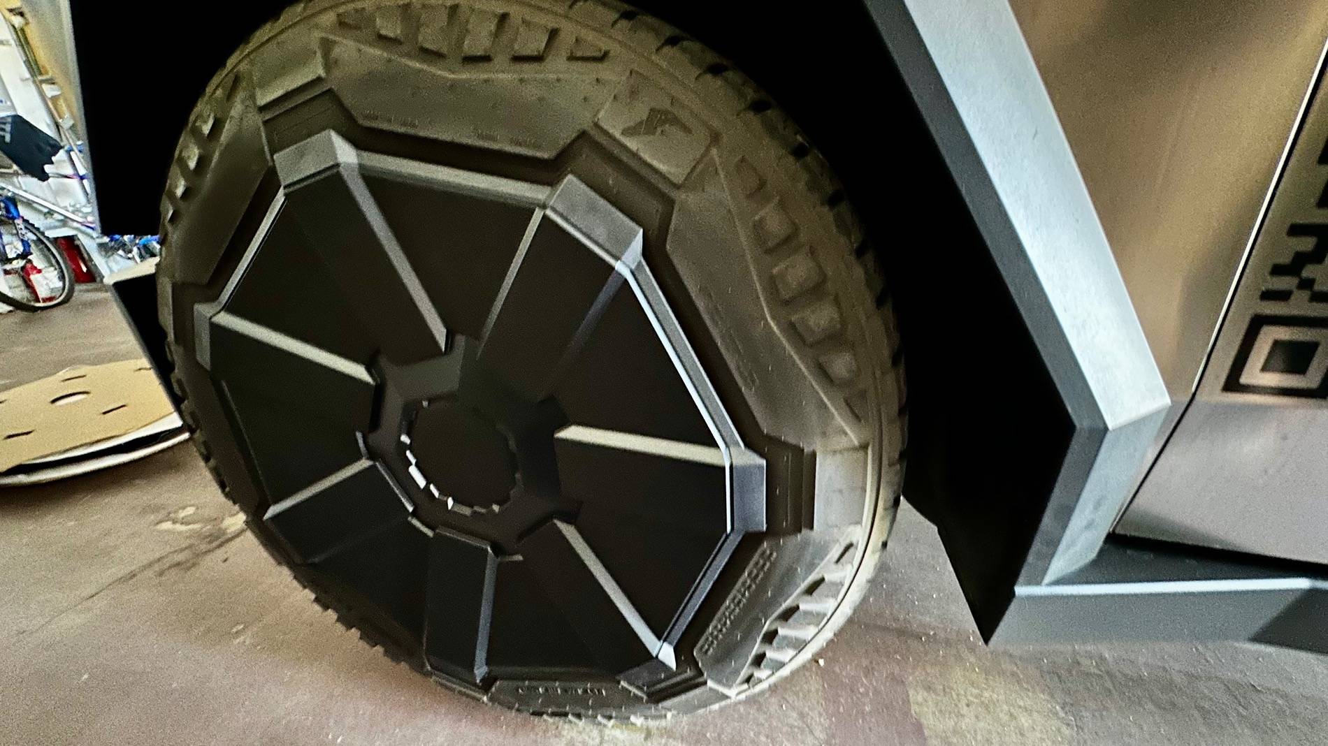 Tesla Cybertruck Got my redesigned Cyber Wheel Covers IMG_9868