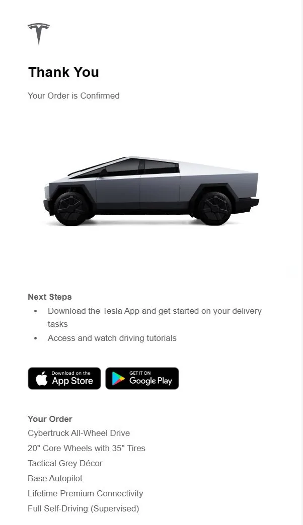 Tesla Cybertruck Tesla removed Lifetime Premium Connectivity from Non-Foundation Cybertruck after ordering 1728725314094-m9