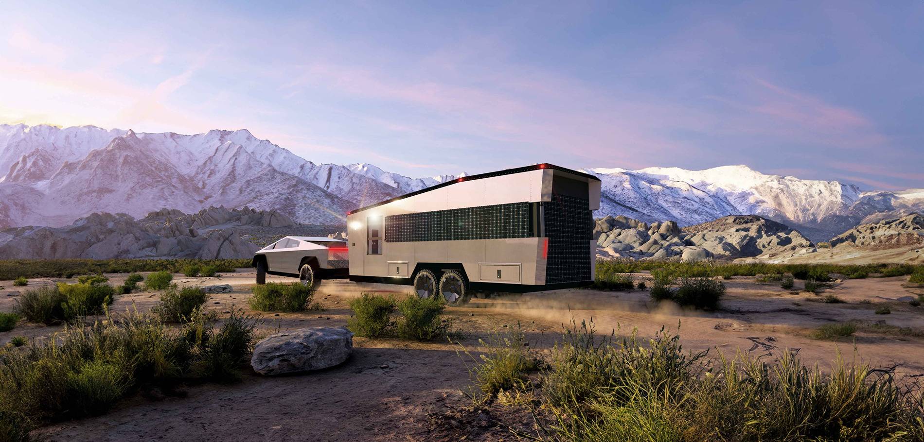 Tesla Cybertruck CyberTrailer by Living Vehicle -- specs and images released 66f31a3c862ff069e8c5687c_CyberTrailer%20Exterior%20GoMode%20