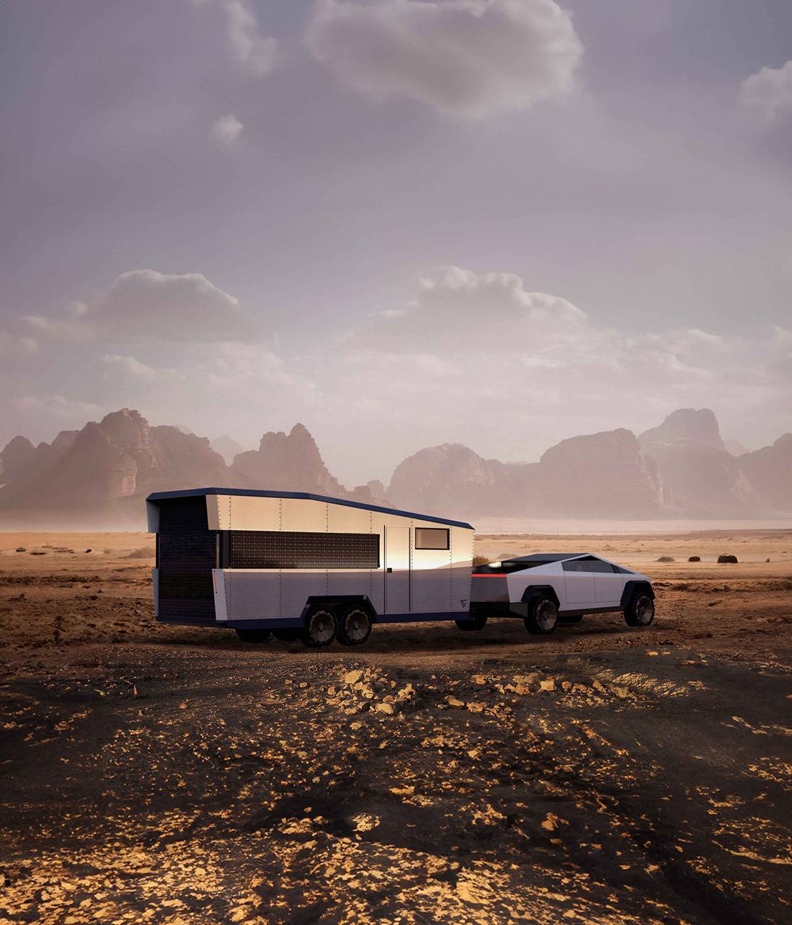 Tesla Cybertruck CyberTrailer by Living Vehicle -- specs and images released 670014185d69224f2bd3a777_CyberTrailer-Exterior-GoMode-BlackR