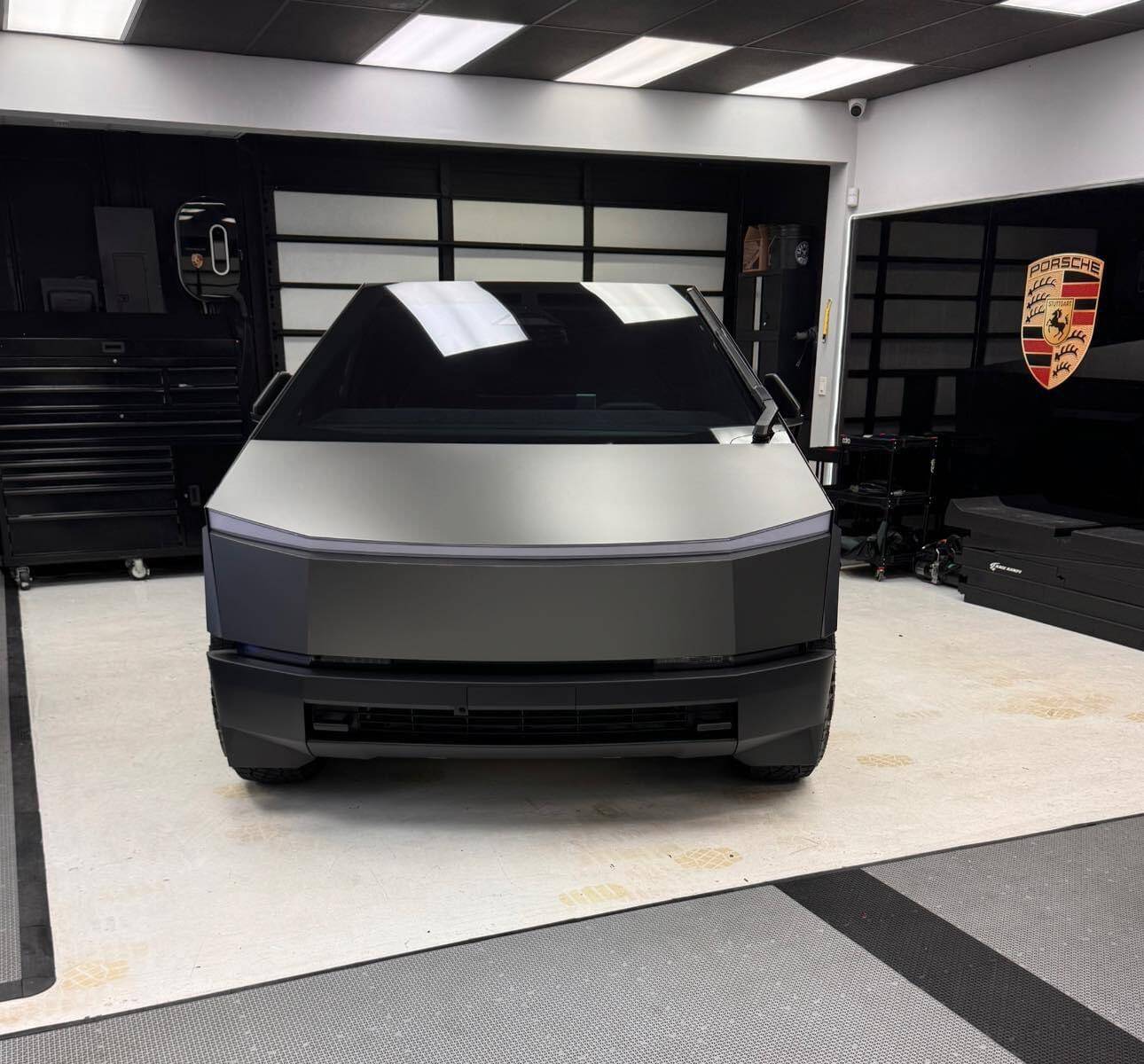 Tesla Cybertruck GREY / GRAY Vinyl Wrap & PPF Cybertruck -- Photos & Videos matte liquid silver wrap cybertruck 2