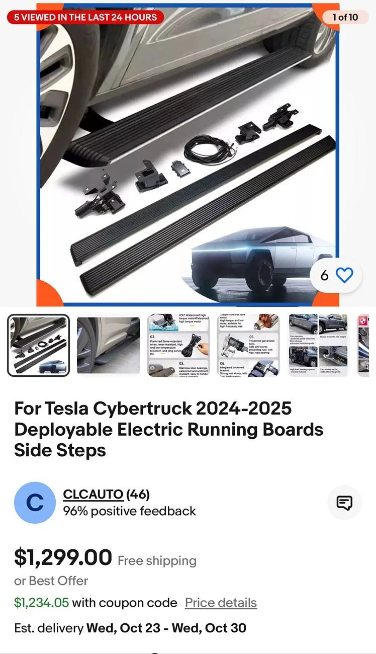 Tesla Cybertruck Electric power running boards for Cybertruck -- any legitimate aftermarket company that has them and installs? IMG_9057