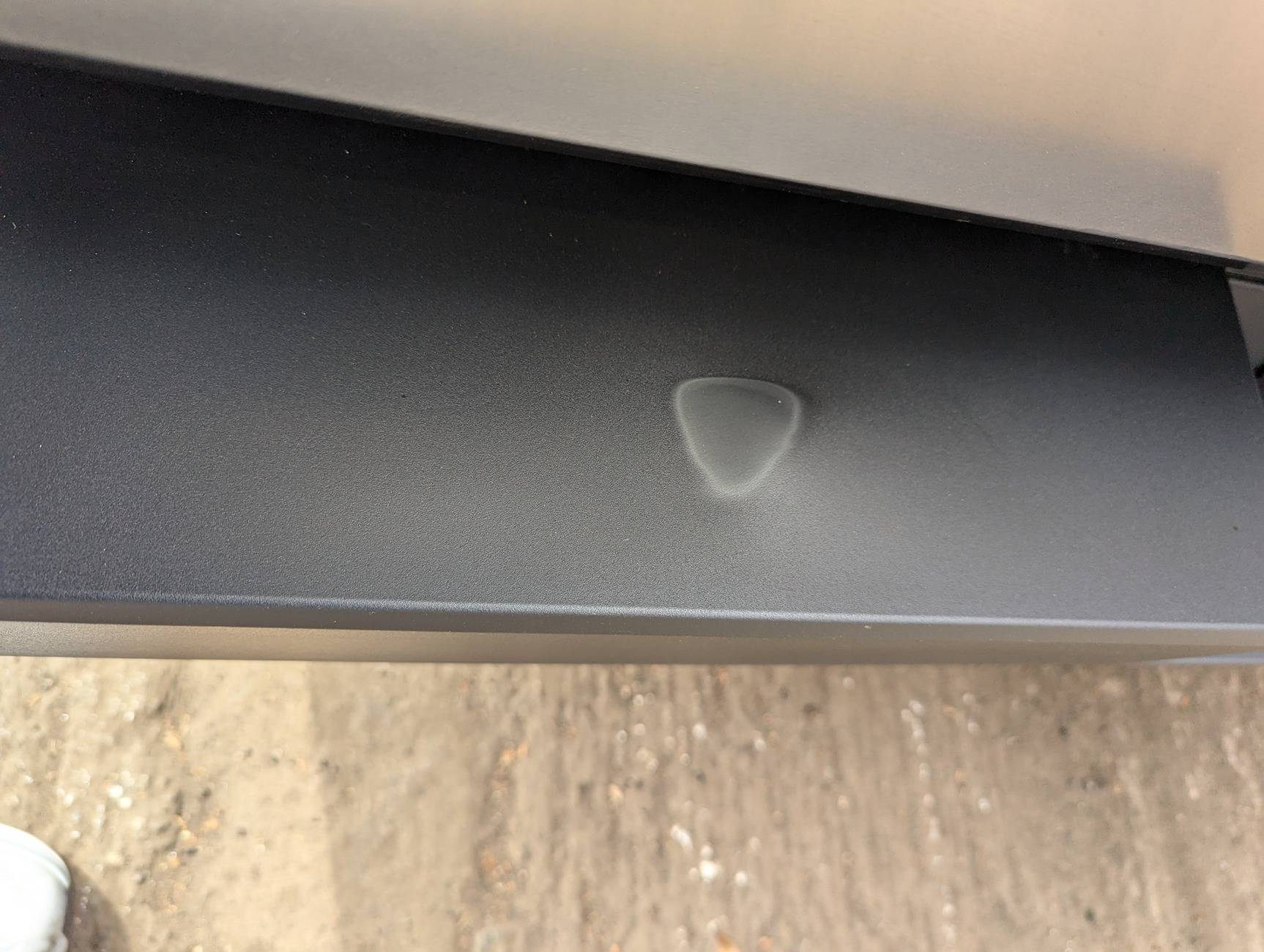 Tesla Cybertruck Bump / bubble developed on Rear Bumper PXL_20240921_200557091