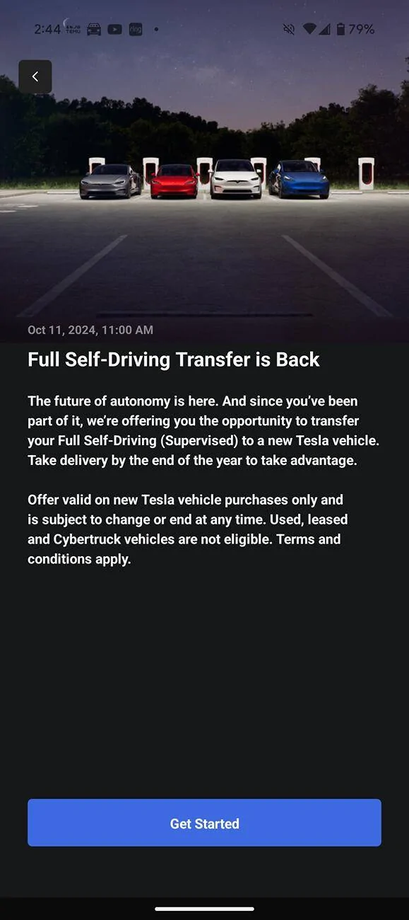 Tesla Cybertruck [UPDATE] FSD Transfer *NOT* available for Cybertruck Screenshot_20241014-144442