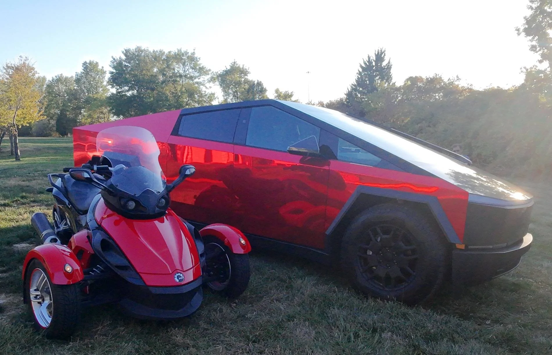 Tesla Cybertruck RED Vinyl Wrap & PPF Cybertruck -- Photos & Videos dji_fly_20241014_154246_0062_1728982207226_photo