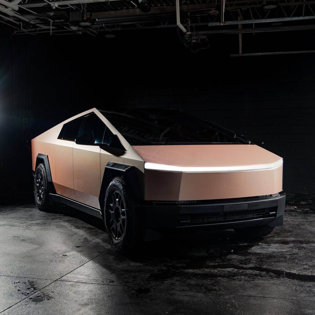 Tesla Cybertruck (PURE PPF) Metallic Moscato Cybertruck wrapped by Advance Industries 448859216_791218046448482_1849734583615246377_n