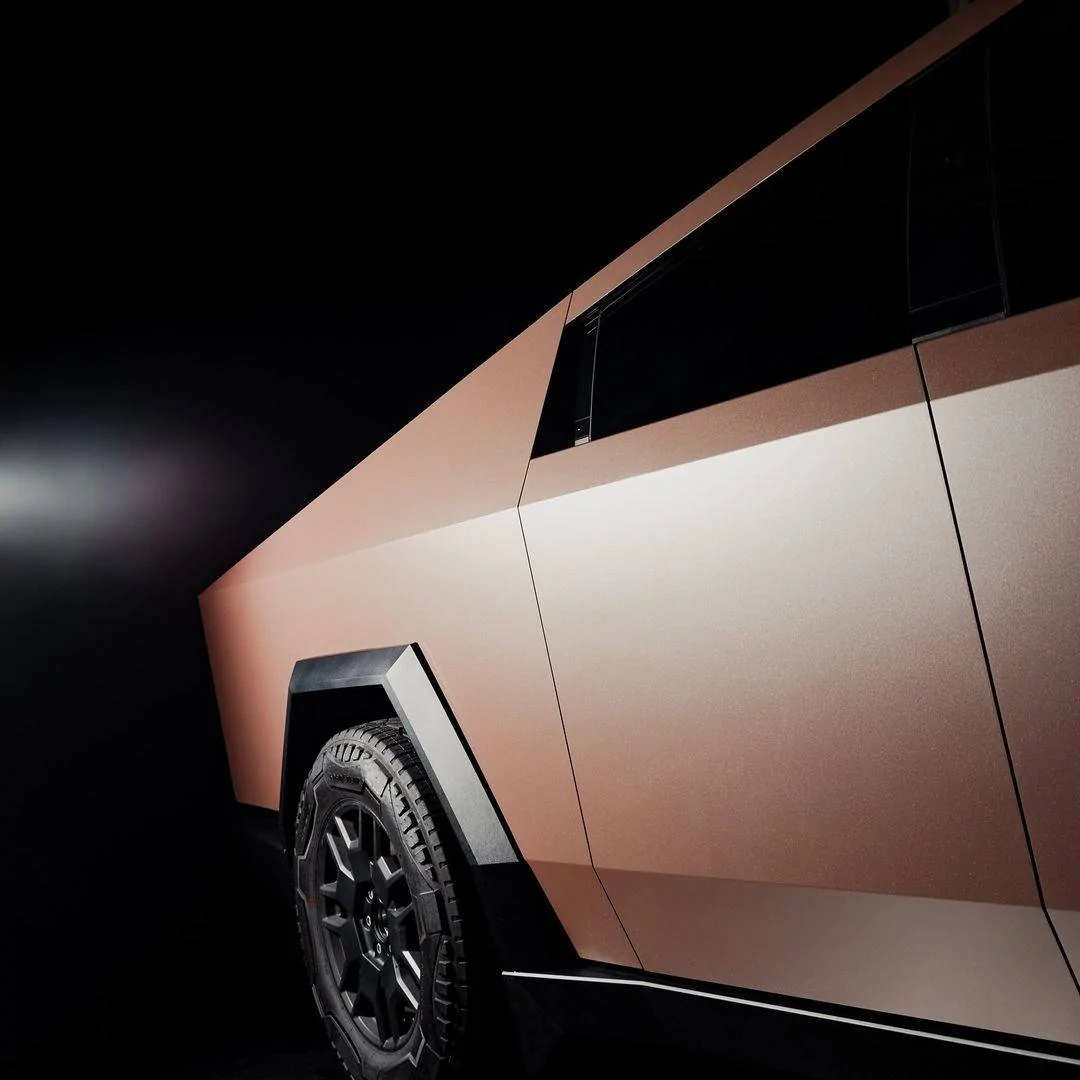 Tesla Cybertruck (PURE PPF) Metallic Moscato Cybertruck wrapped by Advance Industries 448916047_492655449927425_1061663770903706289_n