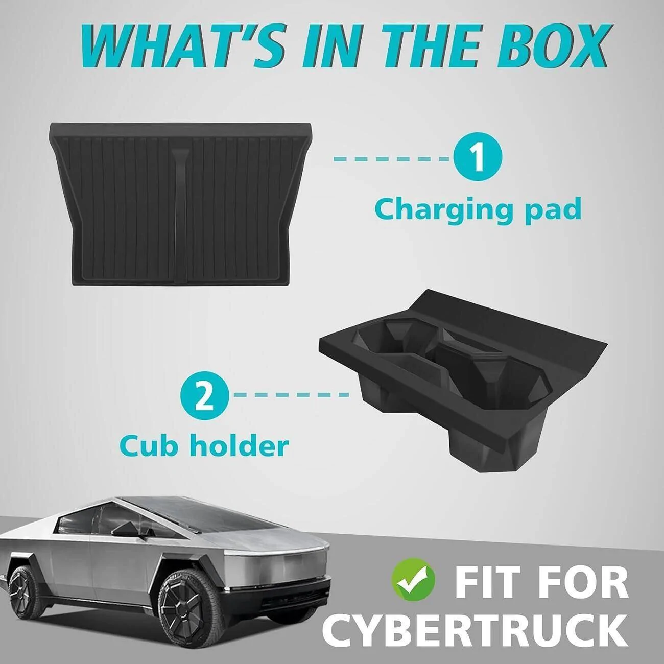 Tesla Cybertruck Limited Time: 3-Day Discount on Cup Holder Insert + Charge Pad Mat Bundle from BestEvMod! 1729307937859-f