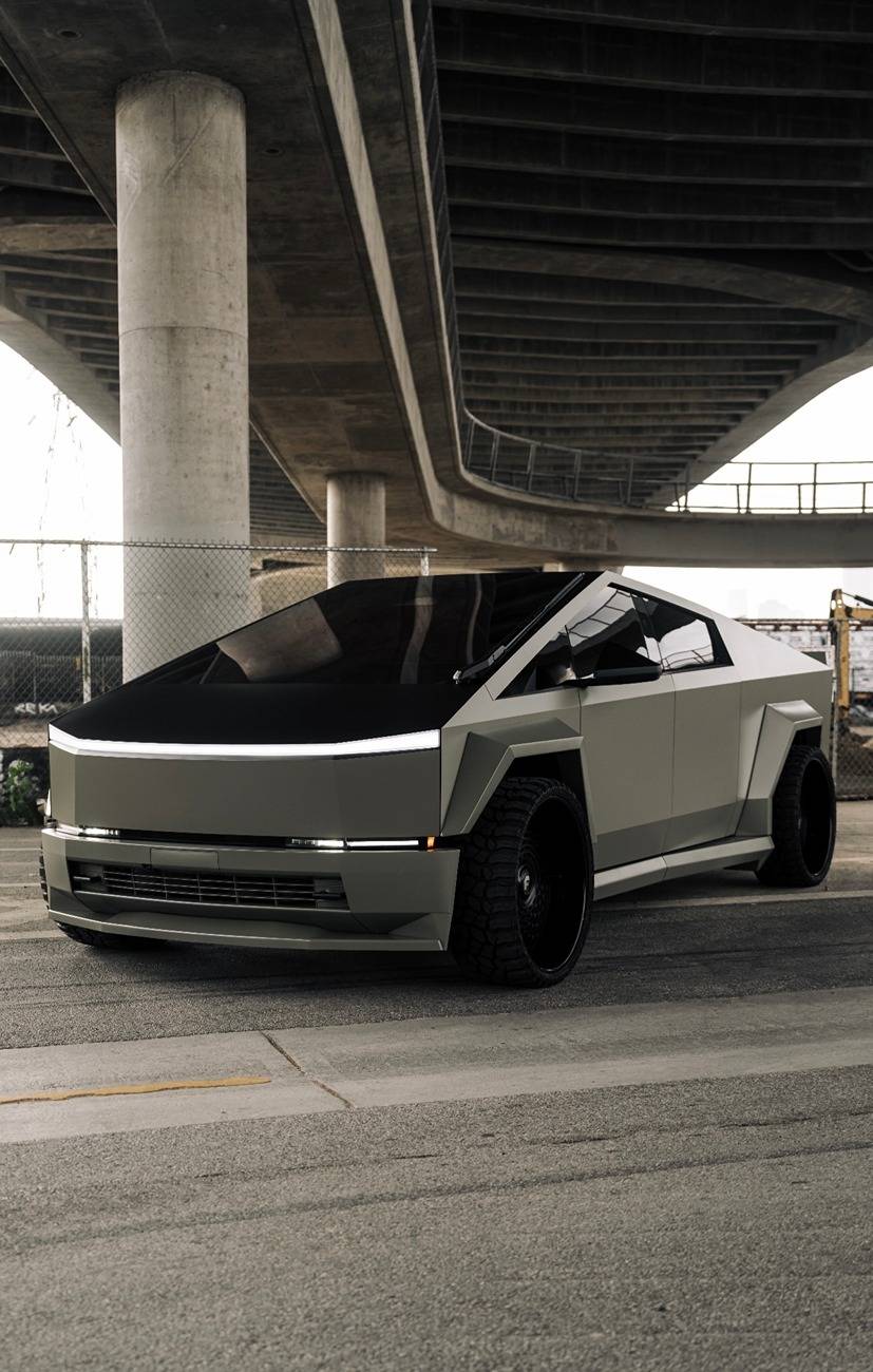 Tesla Cybertruck FIRST INSANE Wide Body Cybertruck Kit INSTALLED IMG_8561