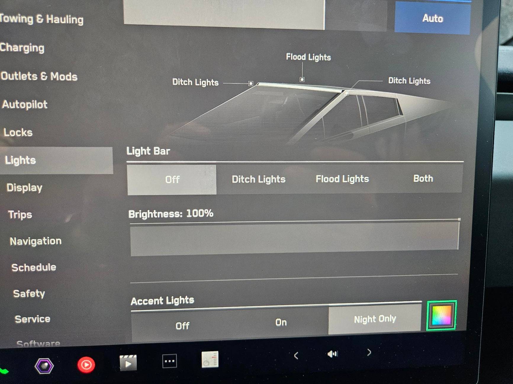 Tesla Cybertruck Offroad Light Bar Installed by Service Center! Menu first look: Ditch Lights & Flood Flights functions signal-2024-10-19-181215_009