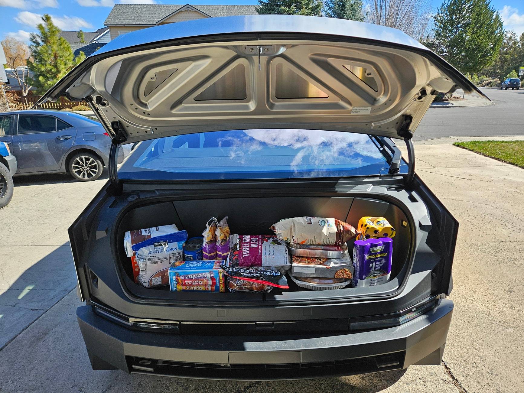 Tesla Cybertruck Show me your grocery run setup 20240330_112655