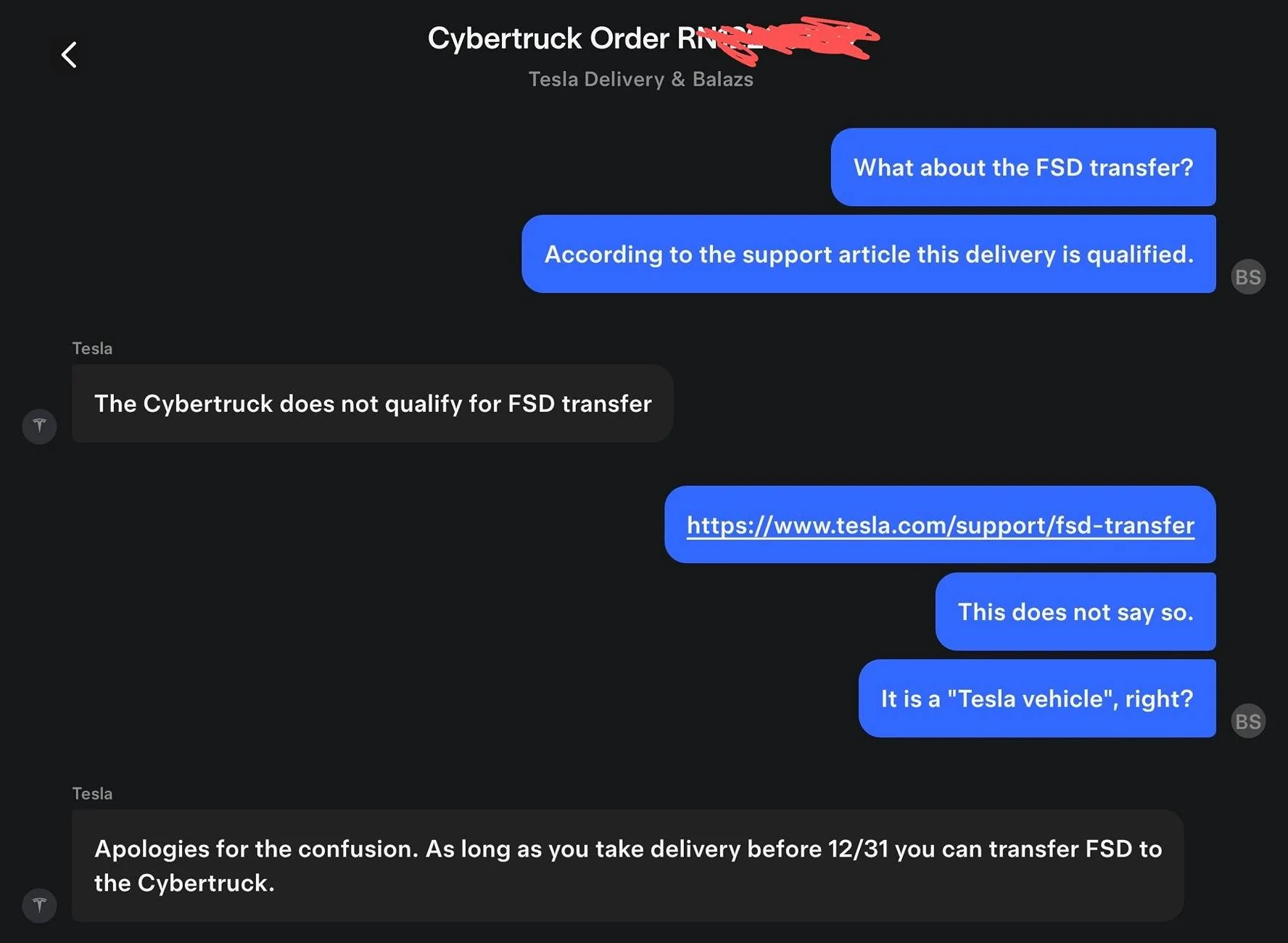 Tesla Cybertruck FSD transfer now eligible for Cybertruck purchases [Update: Confirmed by Tesla] Screenshot_20241022_092653_Tesla~2