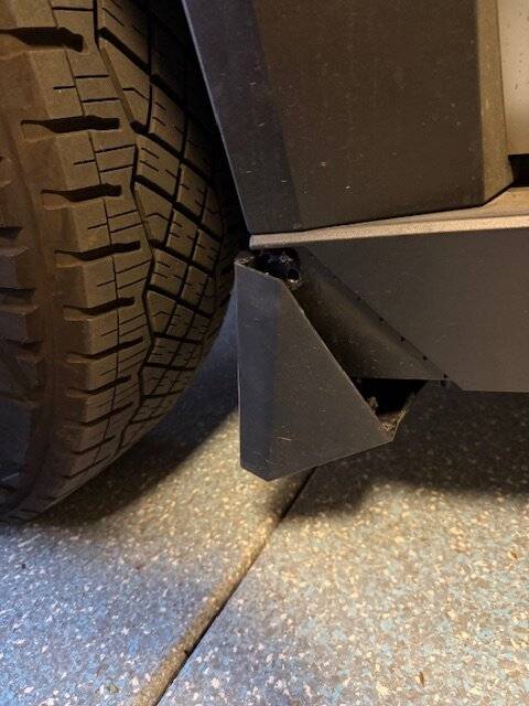 Tesla Cybertruck Road Damage to Rocker Fairing IMG_3087