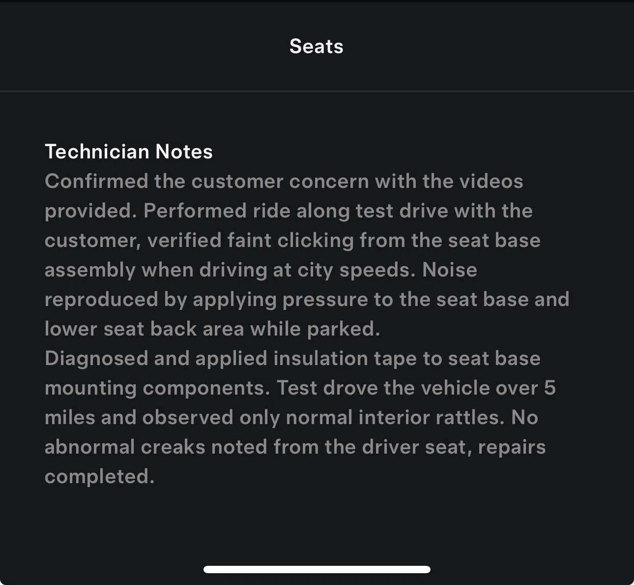 Tesla Cybertruck Drivers seat base metal on metal creaking Screenshot 2024-10-23 at 9.40.48 AM