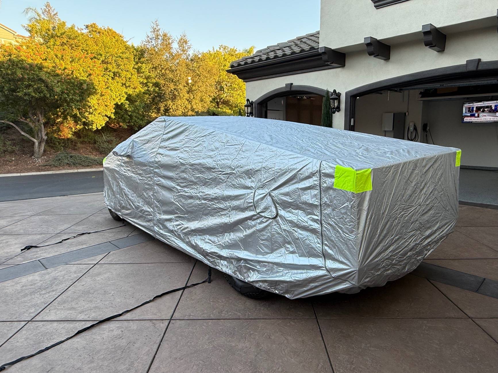 Tesla Cybertruck Cybertruck Car Cover from Foronetry -- installed photos IMG_0142