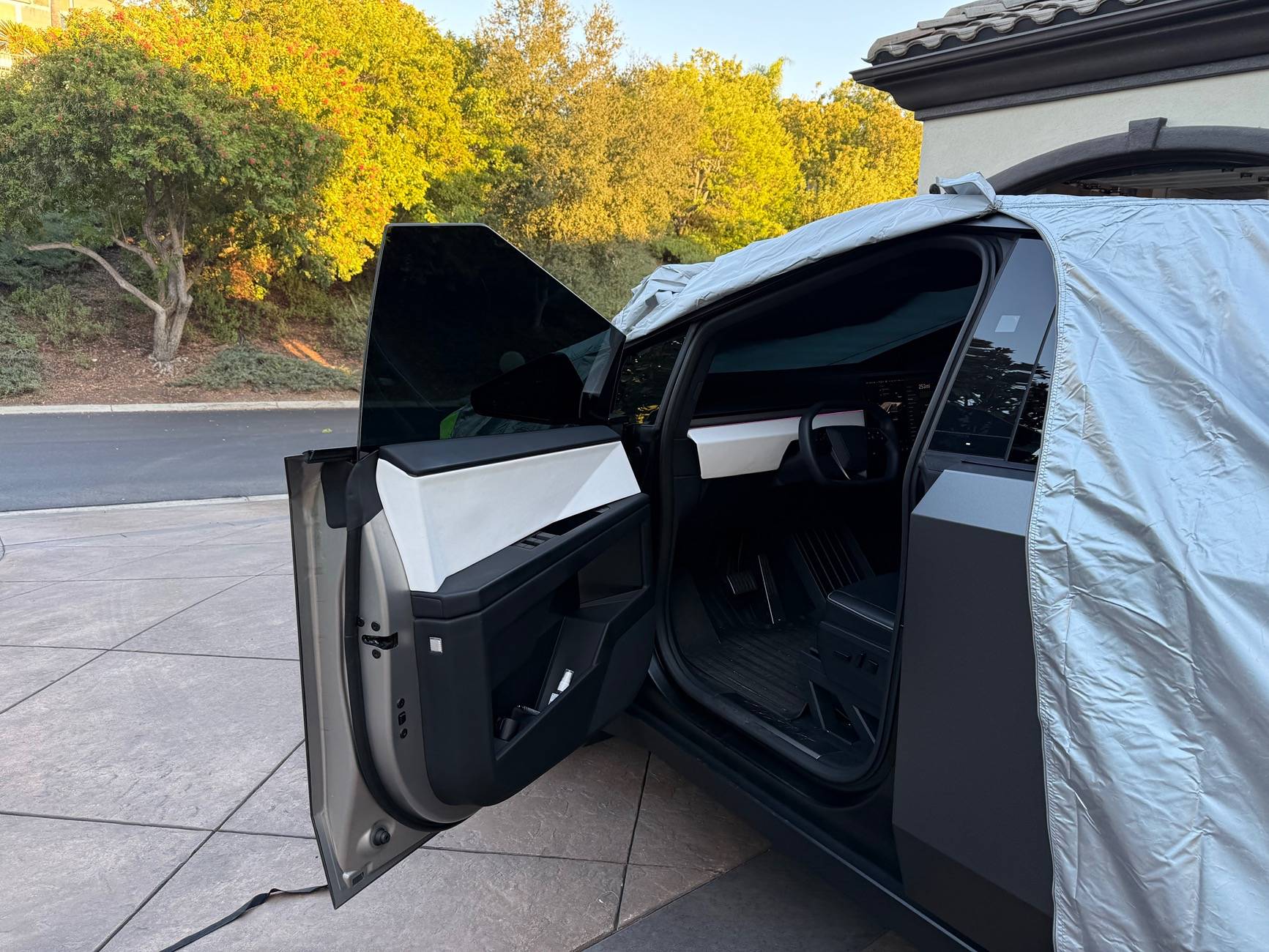 Tesla Cybertruck Cybertruck Car Cover from Foronetry -- installed photos IMG_0147