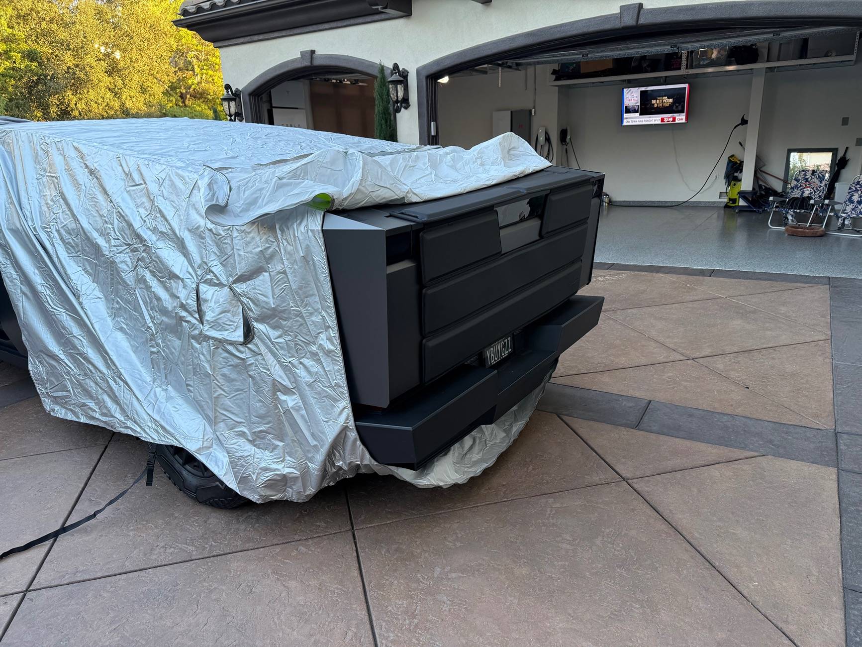 Tesla Cybertruck Cybertruck Car Cover from Foronetry -- installed photos IMG_0144