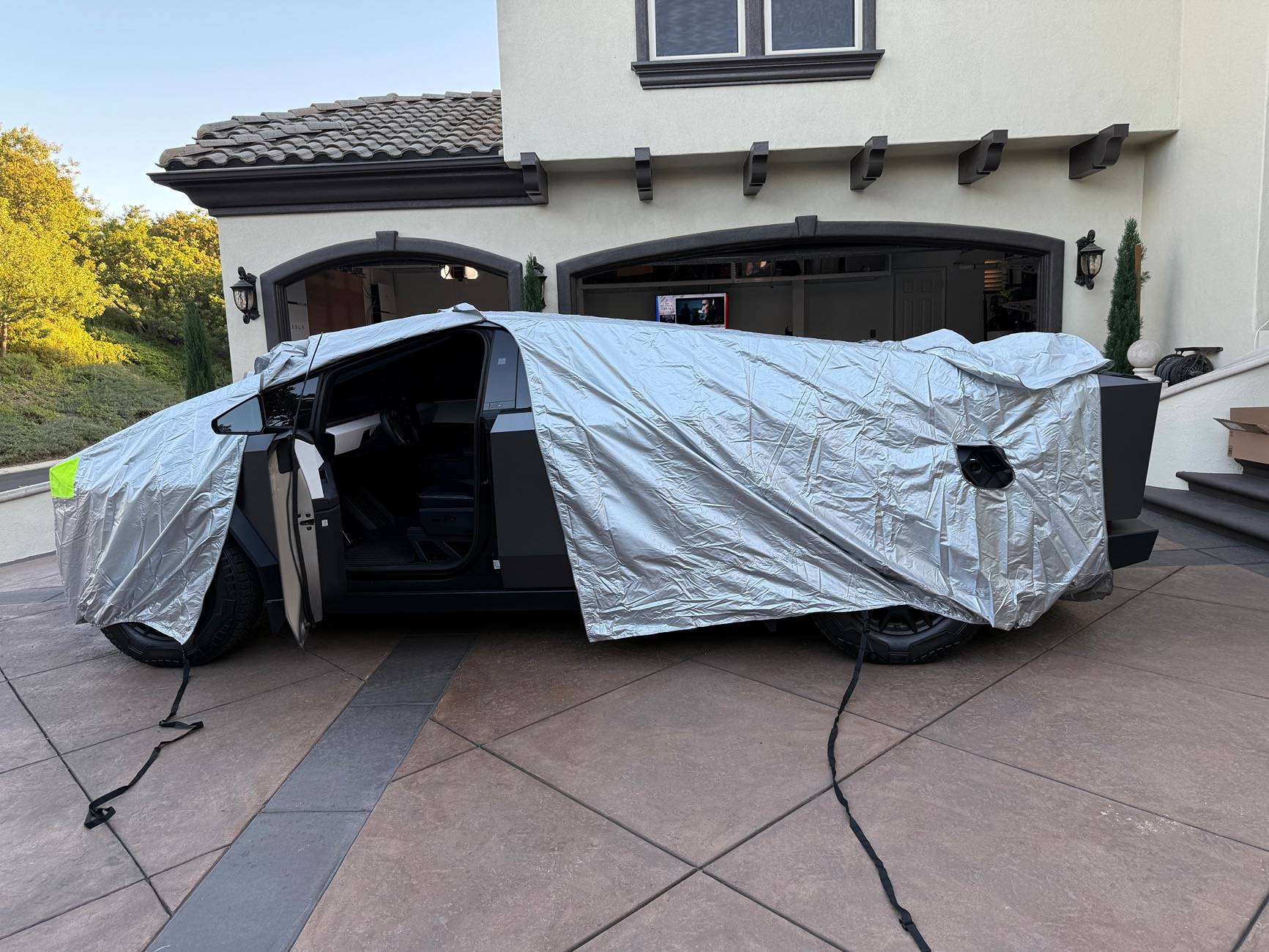 Tesla Cybertruck Cybertruck Car Cover from Foronetry -- installed photos IMG_0145
