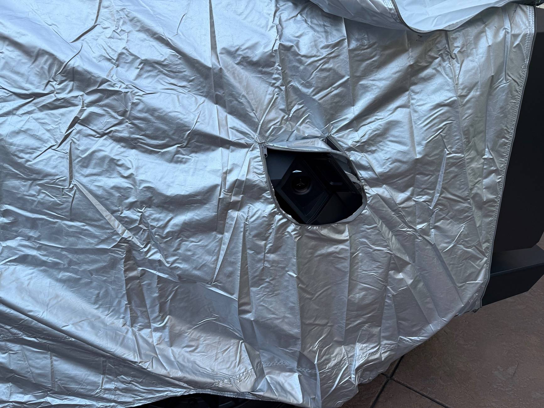 Tesla Cybertruck Cybertruck Car Cover from Foronetry -- installed photos IMG_0146