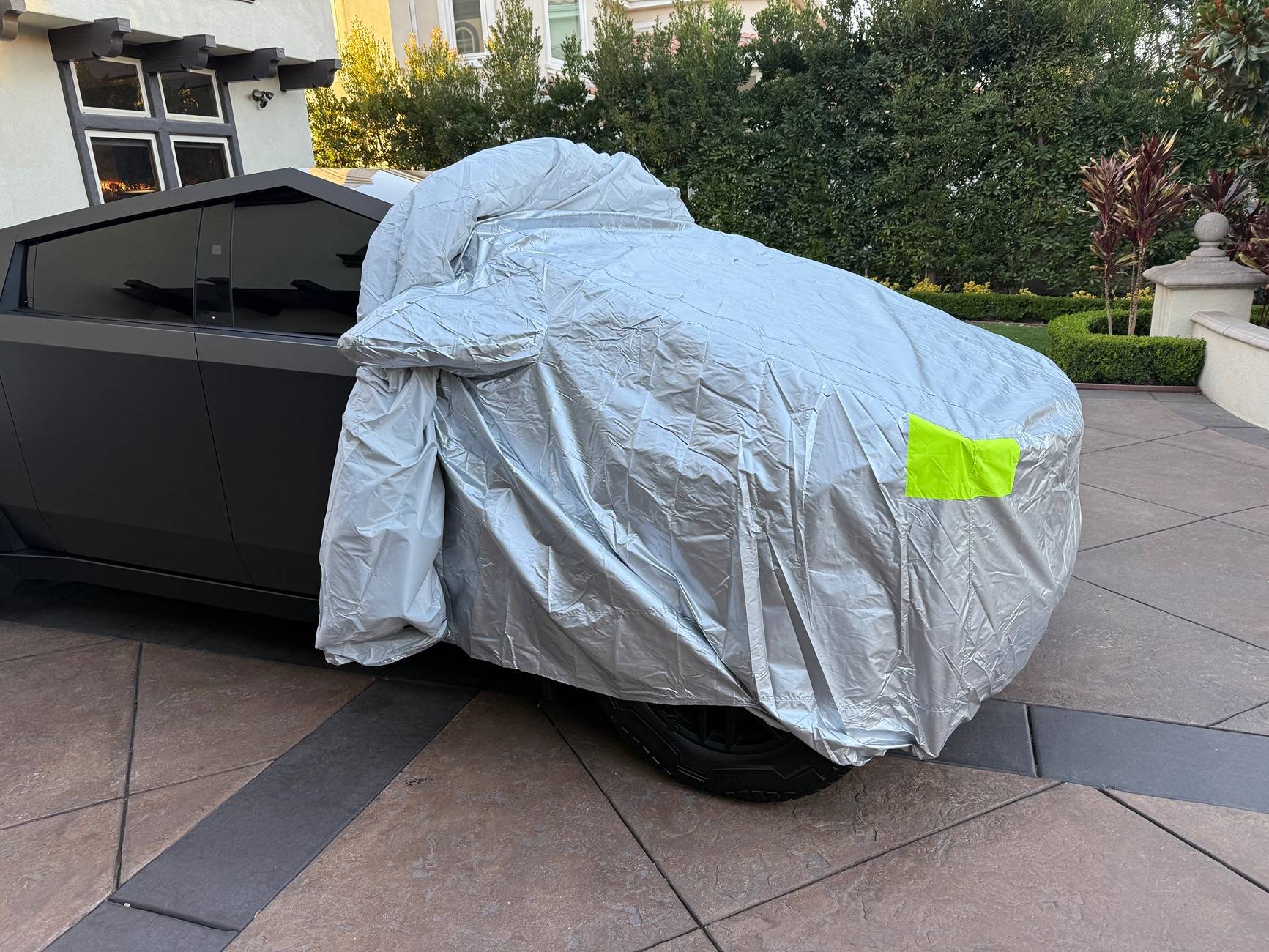 Tesla Cybertruck Cybertruck Car Cover from Foronetry -- installed photos IMG_0149