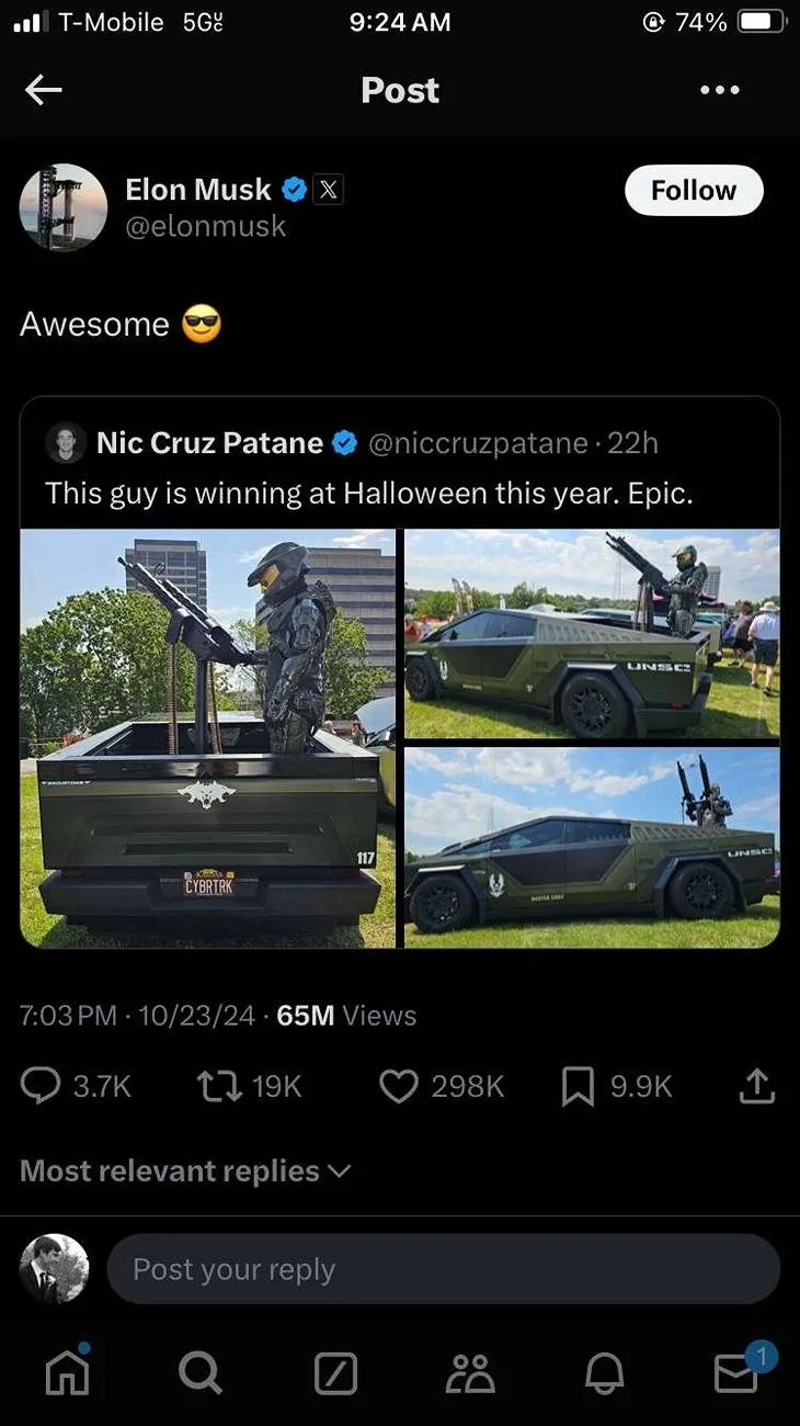 Tesla Cybertruck Master Chief has Arrived! My Halo Theme Cybertruck @ WW1 Liberty Memorial Car Show IMG_20241024_104915