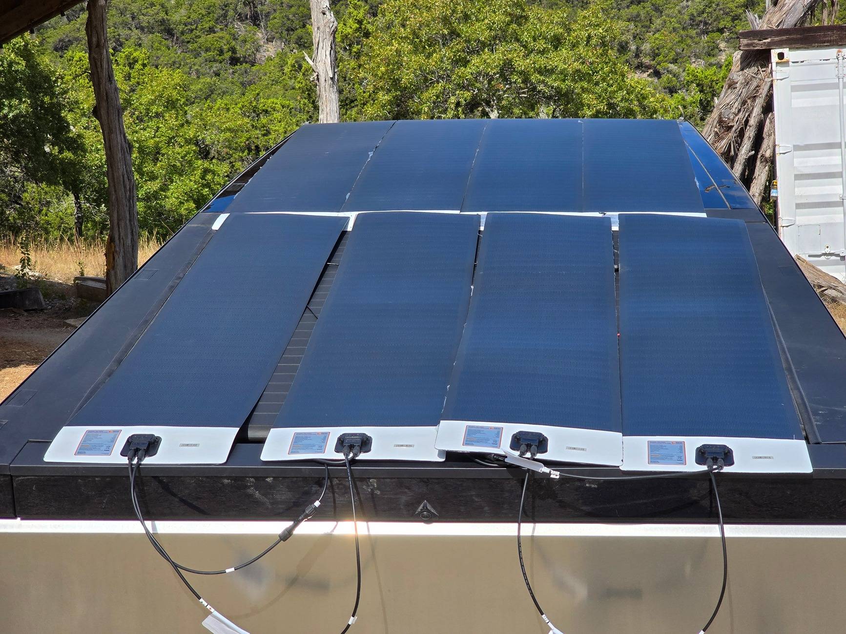 Tesla Cybertruck Homemade mobile solar charging panels, Starlink, & other mods on my Cybertruck 20241024_130542