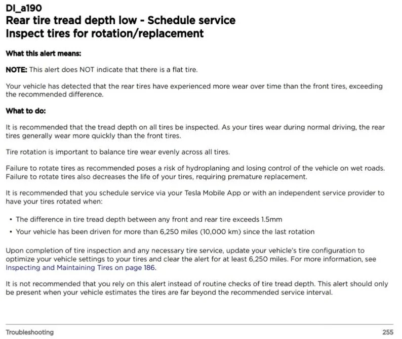 Tesla Cybertruck What is the ideal tire rotation pattern for the CyberTruck (AWD/RearStear) Rotating tire warning