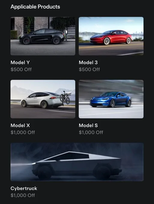 Tesla Cybertruck Cybertruck added to Tesla referral program -- get $1000 off purchase when using a referral code cybertruck referral program cod