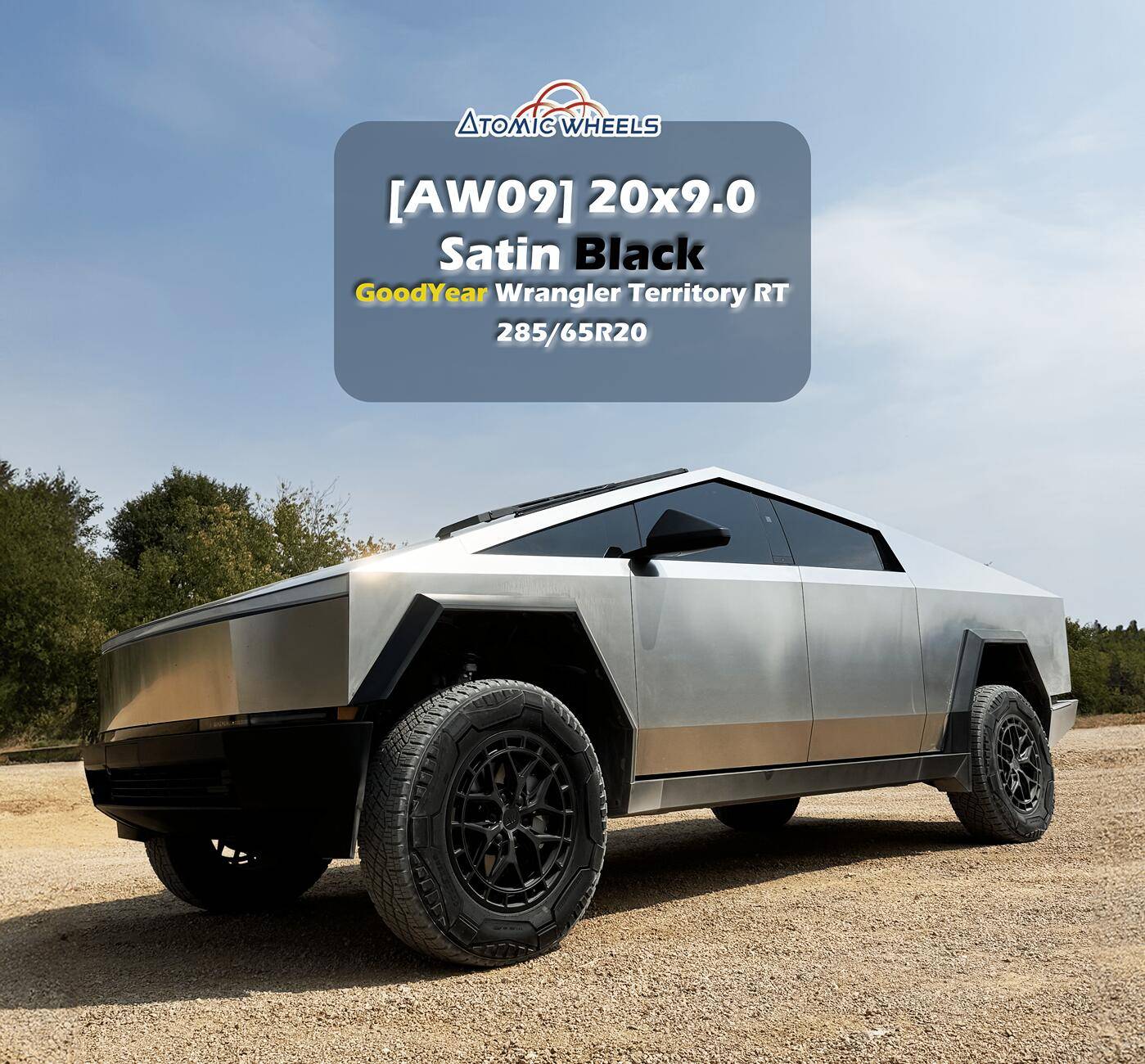Tesla Cybertruck Fully Forged Atomic Wheels for Tesla Cybetruck AW0920_CyberTruck_SatinBlack_Stamp (2)