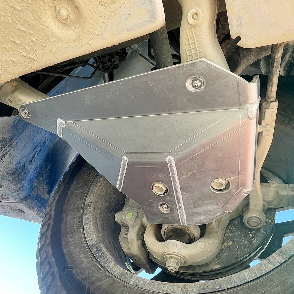 Tesla Cybertruck CYBERTRUCKco Front Control Arm Skid Plates available now! tesla cybertruck front control arm protection from cybertruckco-6
