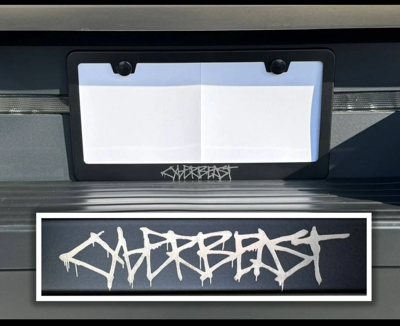 Tesla Cybertruck License Plate Frames don't fit on the back IMG_1377