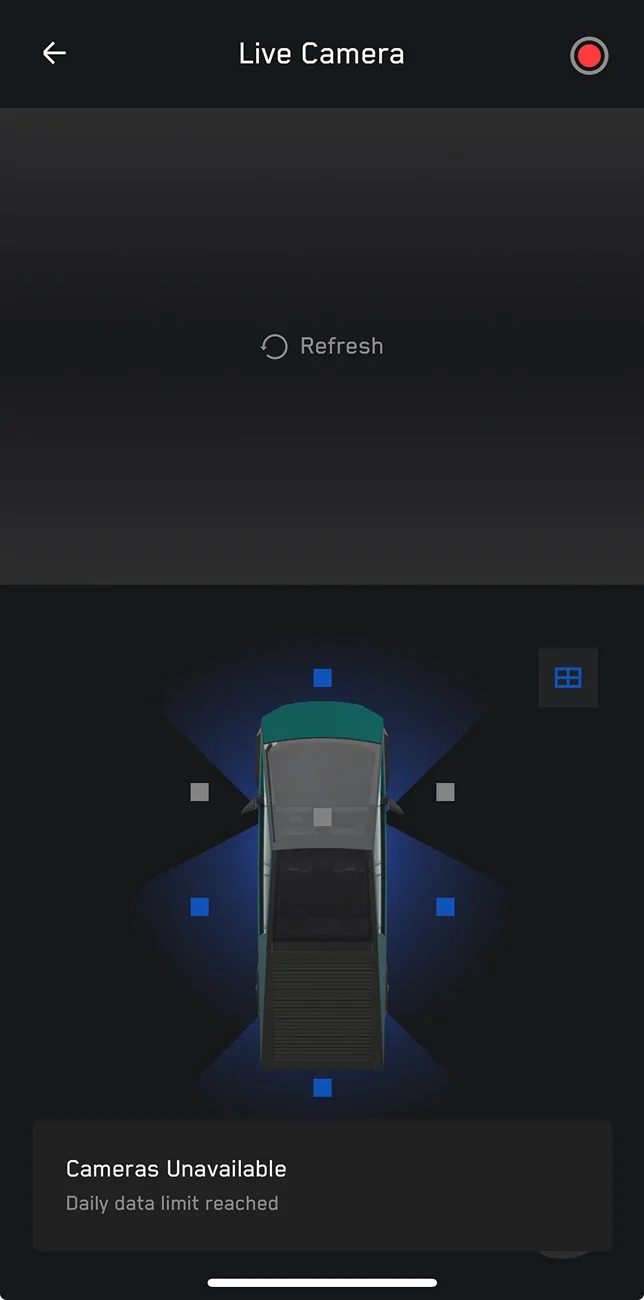 Tesla Cybertruck Cameras Unavailable: Daily data limit reached?!?! 1729986425653-u5
