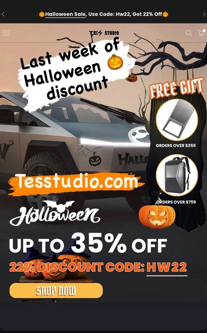 Tesla Cybertruck TESSTUDIO HALLOWEEN 🎃 DISCOUNTS IMG_6274