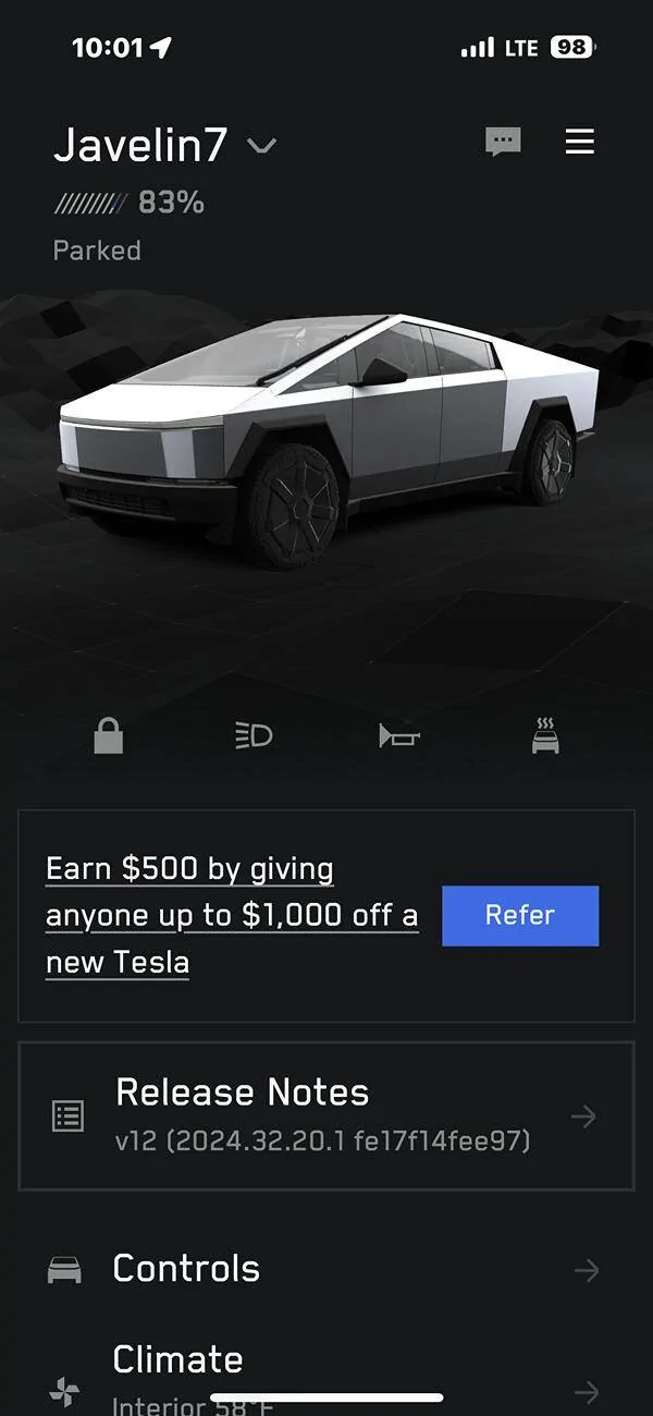 Tesla Cybertruck Phantom drain zero at 9 days at Detroit Metro Airport IMG_4823