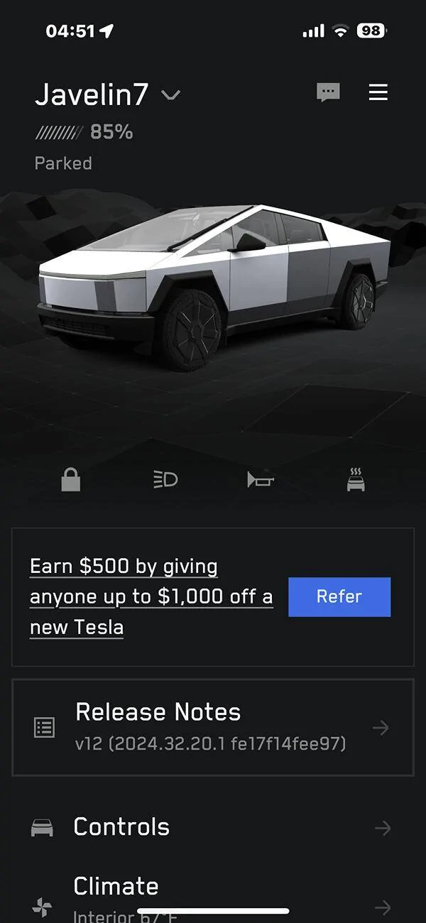 Tesla Cybertruck Phantom drain zero at 9 days at Detroit Metro Airport IMG_4697