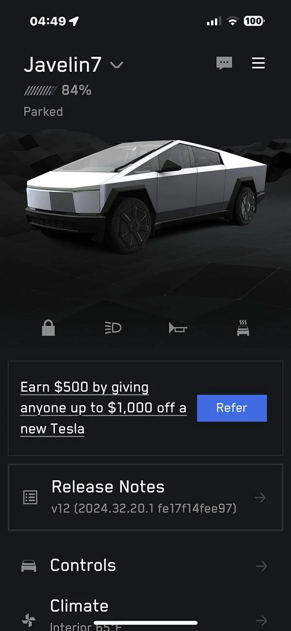 Tesla Cybertruck Phantom drain zero at 9 days at Detroit Metro Airport IMG_4694