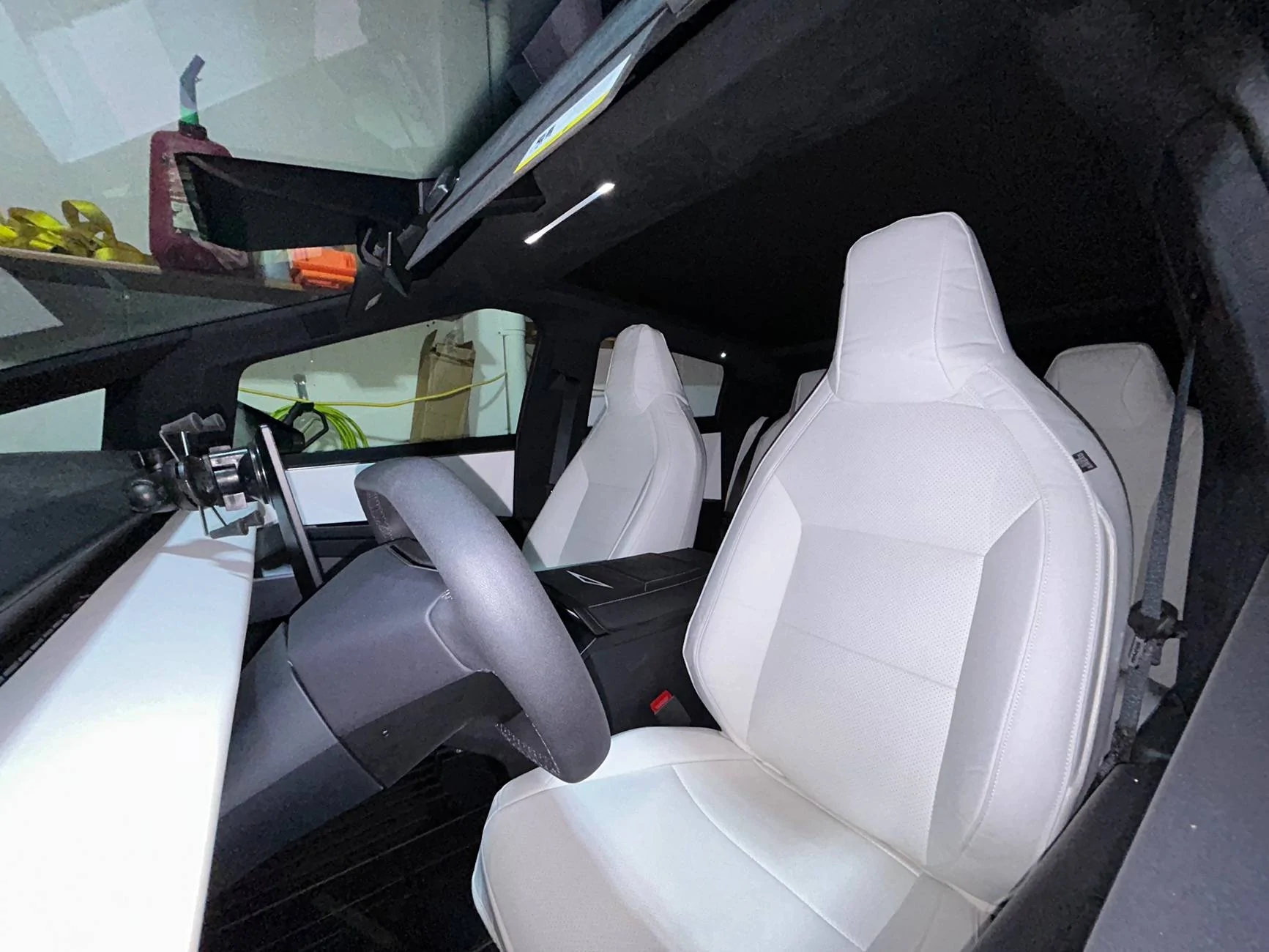 Tesla Cybertruck White seat covers from Elecfresh IMG_0271