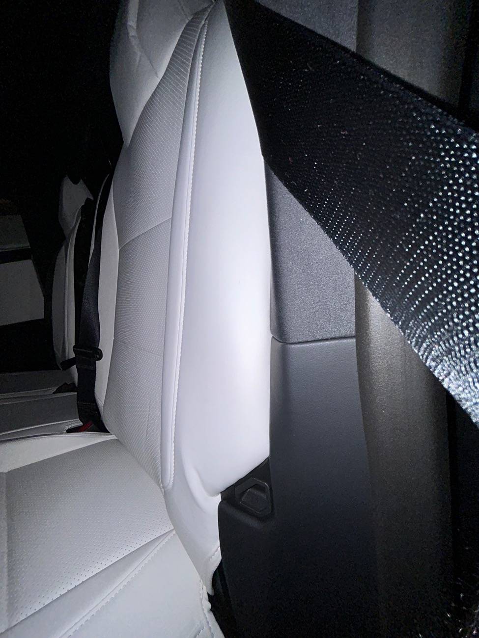 Tesla Cybertruck White seat covers from Elecfresh IMG_0269