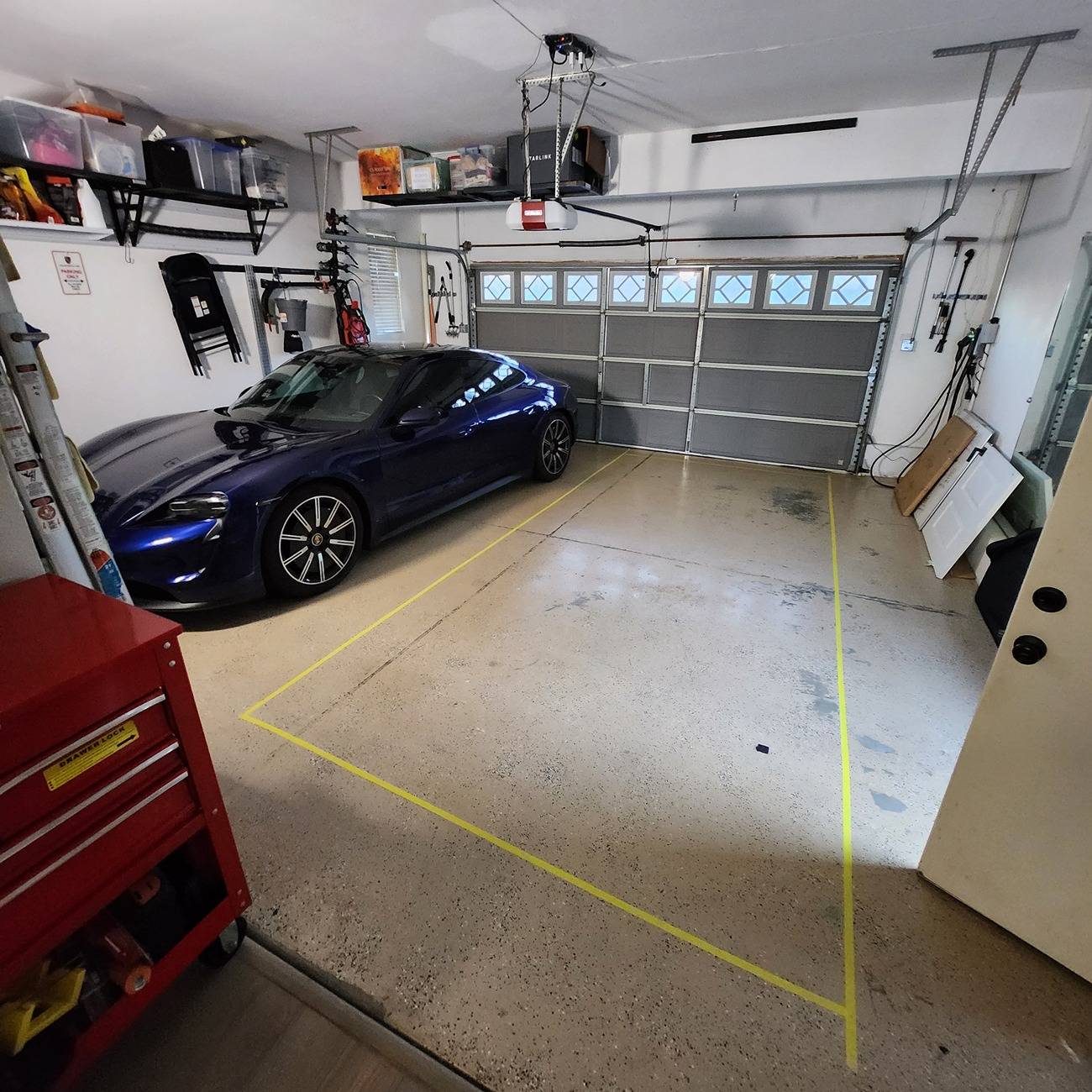 Tesla Cybertruck Home Garage Autopark Test 1: Success 🙌 (Used Tape to Mark Parking Spot) 20241031_072117