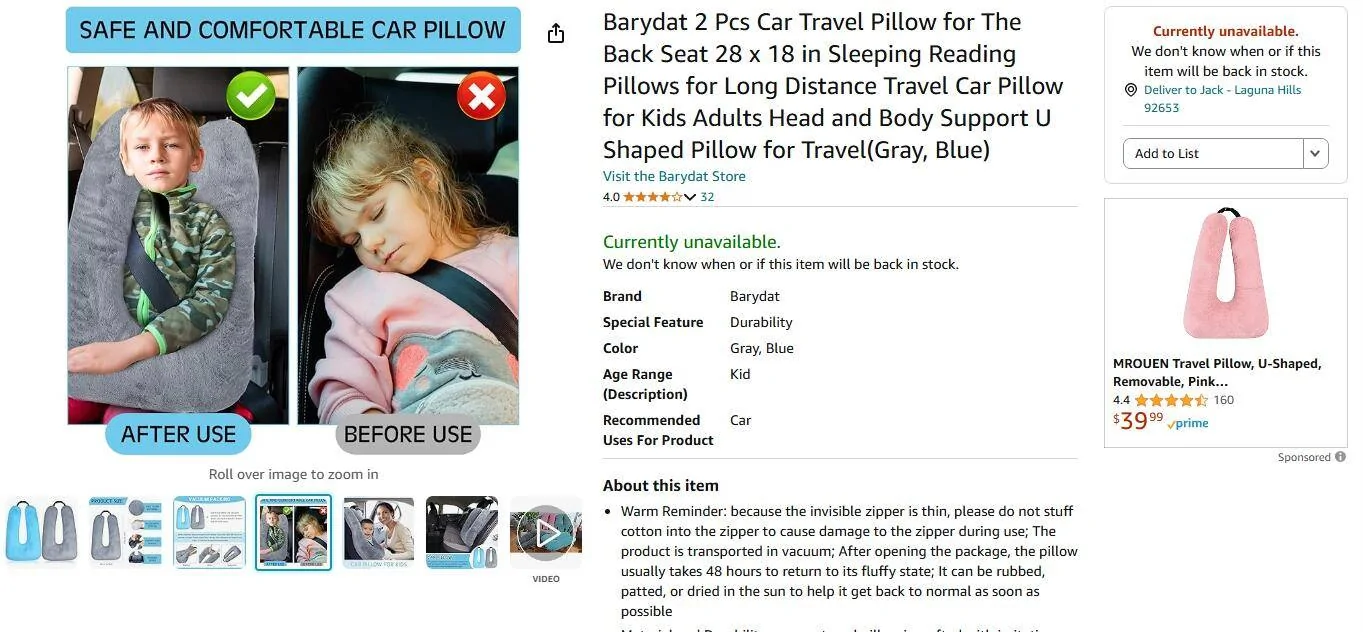 Tesla Cybertruck Rear seat doesn't recline, cushions for kids? Travel Pillo