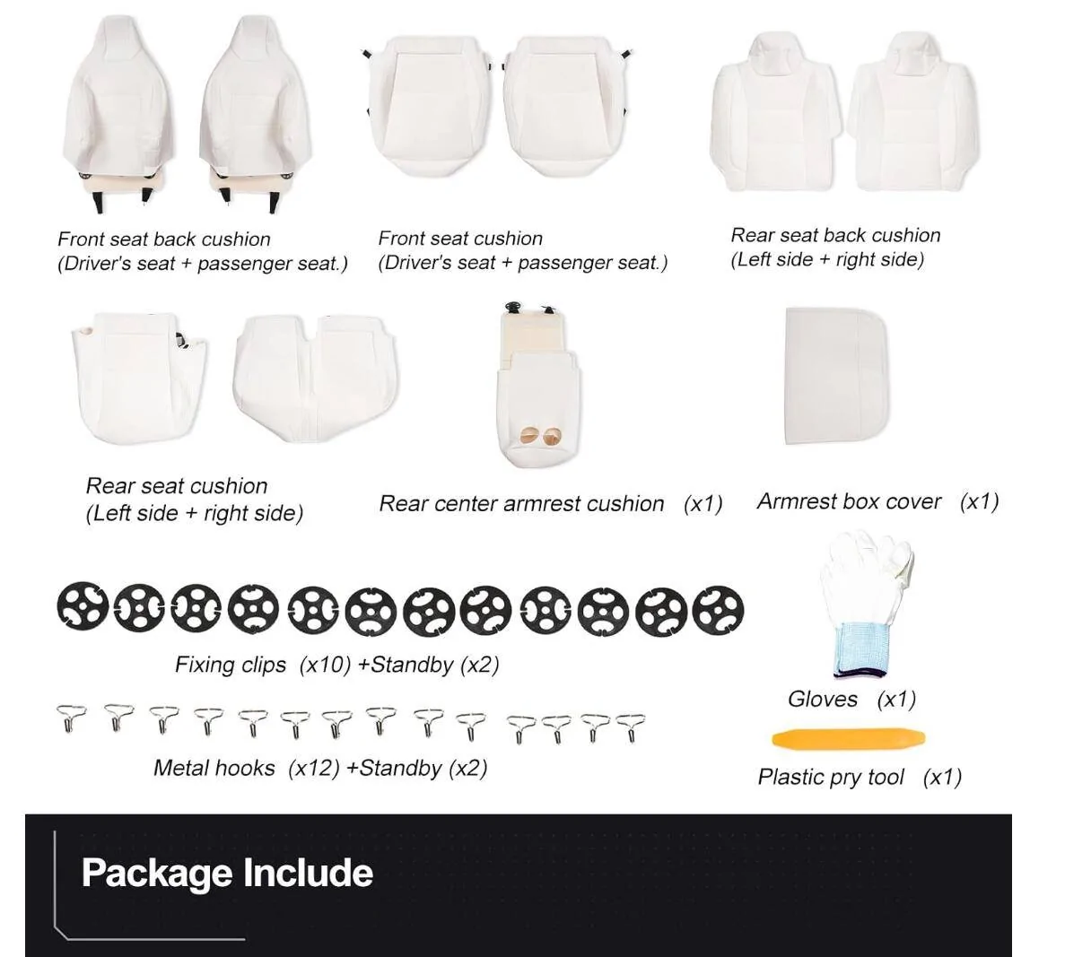 Tesla Cybertruck White seat covers from Elecfresh 1730398902180-9i