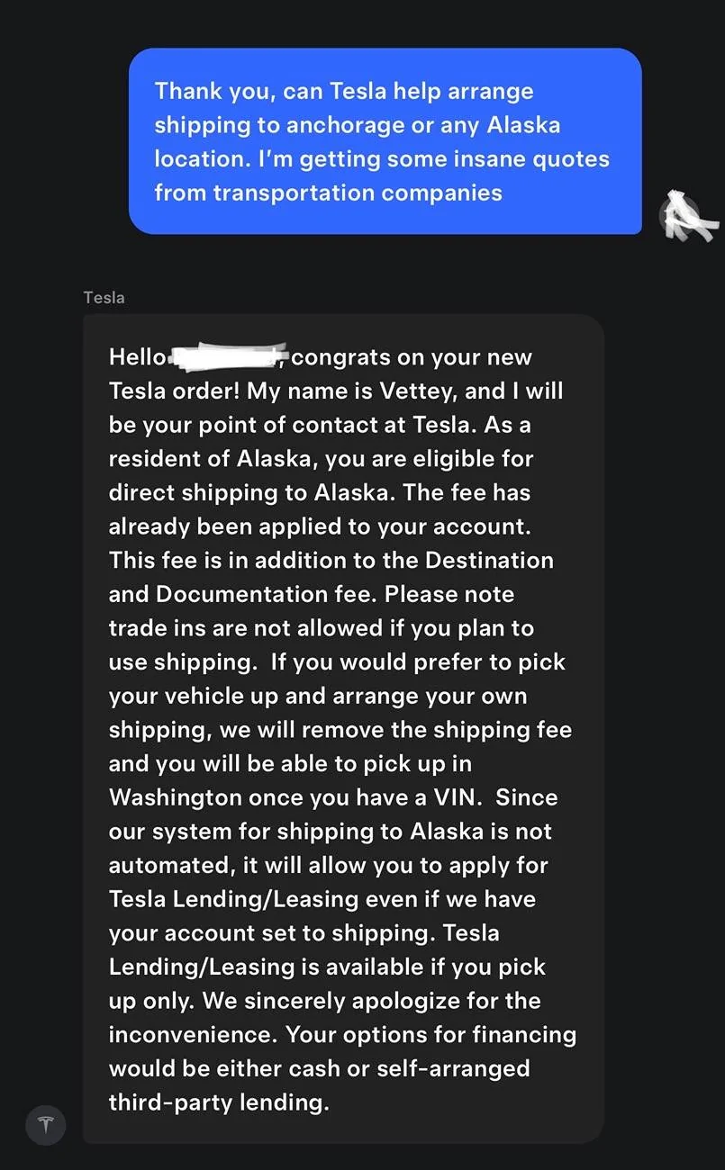 Tesla Cybertruck Alaska delivery 🚚 question IMG_5818