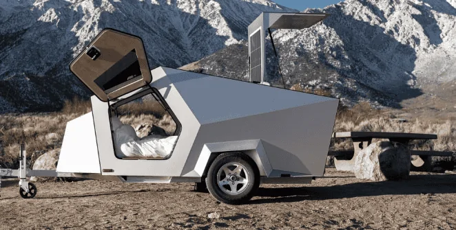 Tesla Cybertruck Elon_Musk also hopes everyone will come to China.Autonomous driving could make it easier for people to travel to China（trip with glamping） Polydrops-P17A